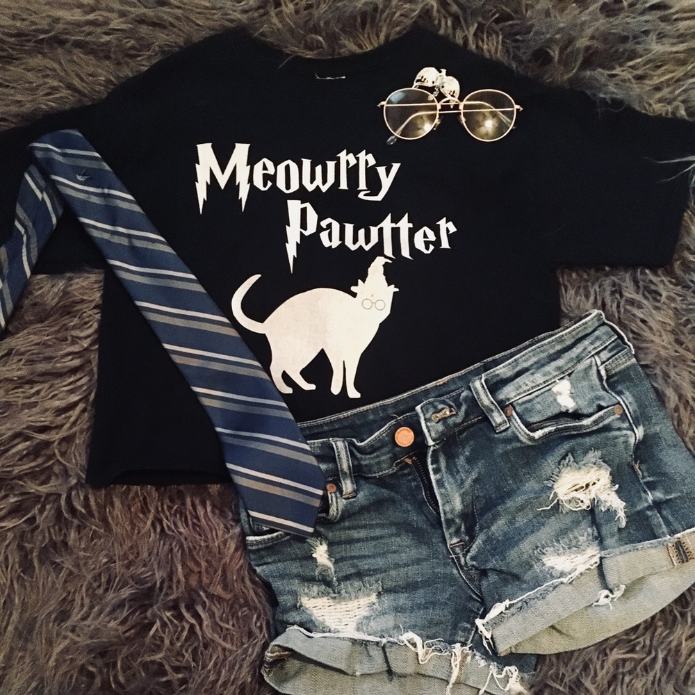 Girls harry potter tee & Jean shorts